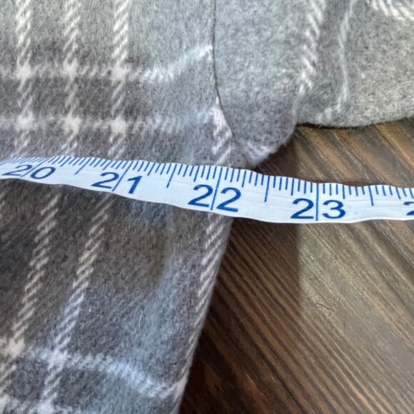 Shacket Flannel Windowpane Button Front Cropped Shacket Size L - Picture 9 of 10